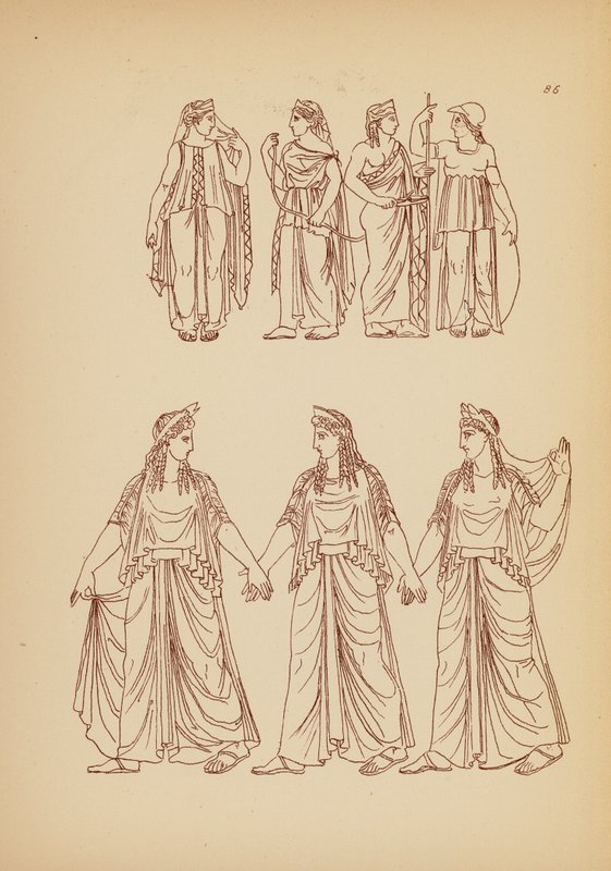 古希腊女性服饰（石版画） 作者 约翰·莫尔·史密斯