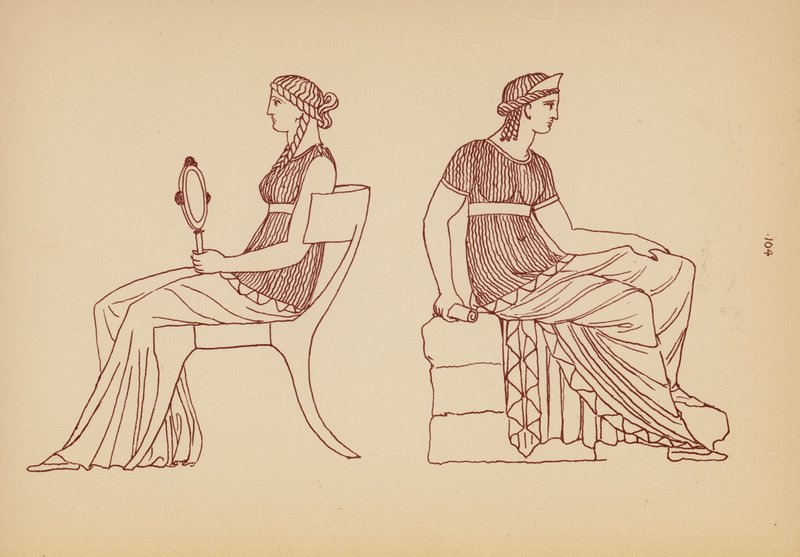 古希腊女性服饰（石版画） 作者 约翰·莫尔·史密斯