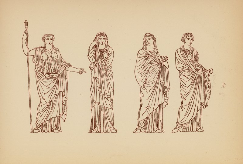 古希腊女性服饰（石版画） 作者 约翰·莫尔·史密斯