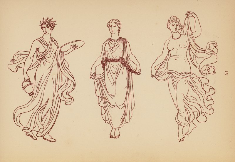 古希腊女性服饰（石版画） 作者 约翰·莫尔·史密斯