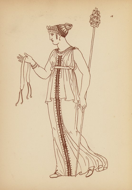 古希腊女性服饰（石版画） 作者 约翰·莫尔·史密斯