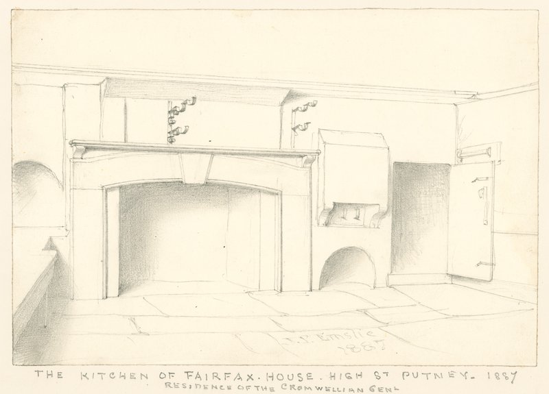 费斯法克斯大厦，高街，普特尼，1887年的厨房; Cromwellian Gent的住所 作者 约翰·菲利普·埃姆斯利