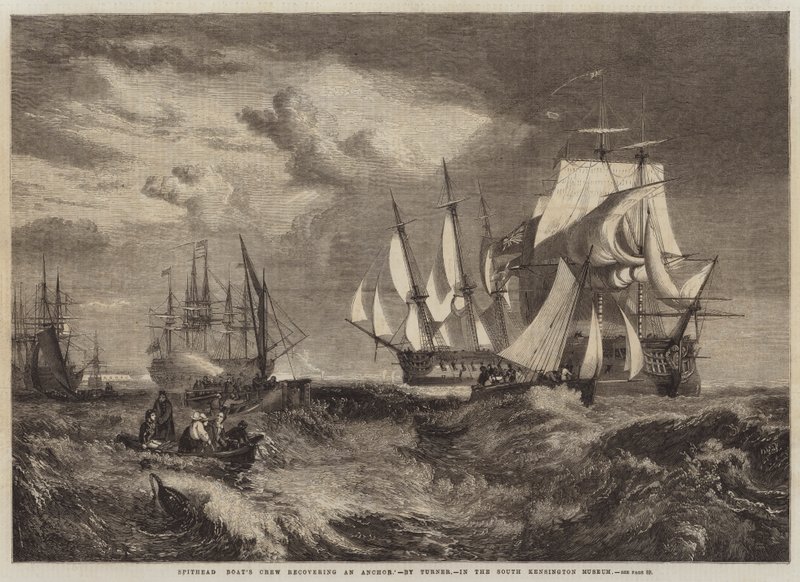 Spithead Boat的船员正在恢复锚点 作者 约瑟夫·马洛德·威廉·特纳