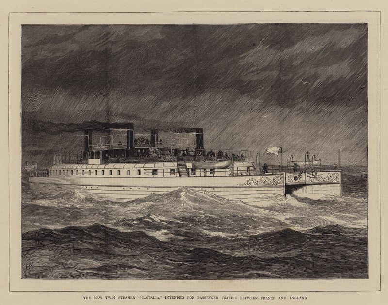 新的Twin Steamer Castalia，用于法国和英国之间的客运 作者 约瑟夫·纳什