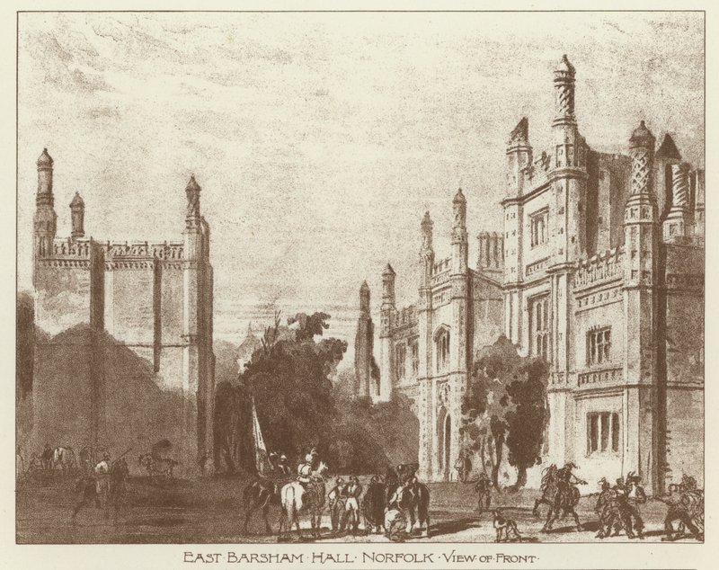 East Barsham Hall，诺福克（石版画） 作者 约瑟夫·纳什