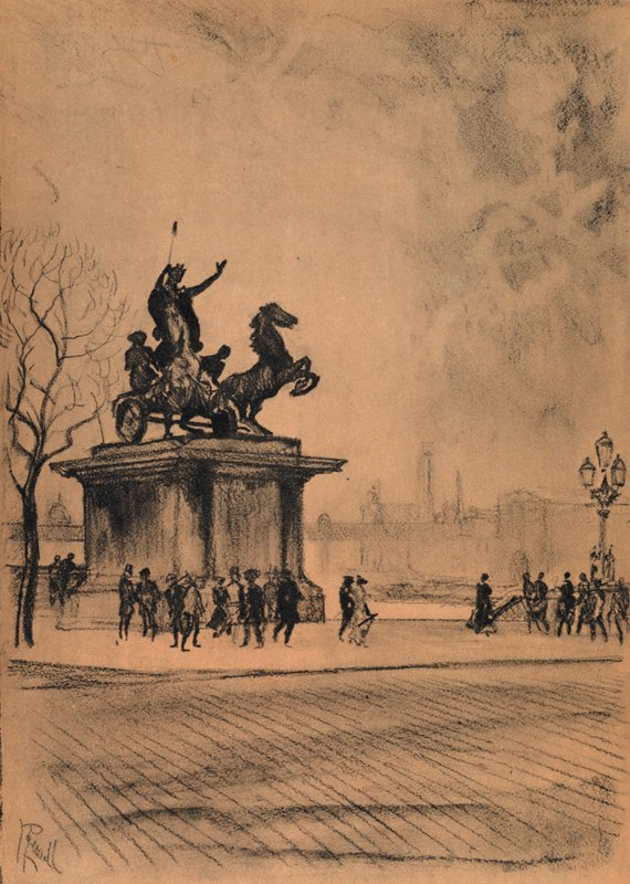 Boadicea, Westminster Bridge (litho) 作者 约瑟夫·佩内尔（之后）