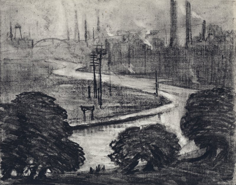 东伦敦，Lea 河（石版画） 作者 约瑟夫·佩内尔（之后）