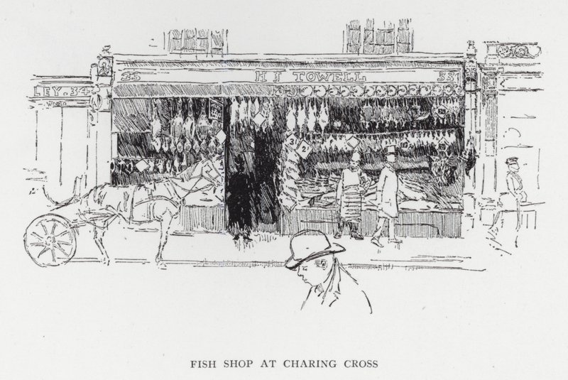 查令十字街的鱼店（石版画） 作者 约瑟夫·佩内尔（之后）