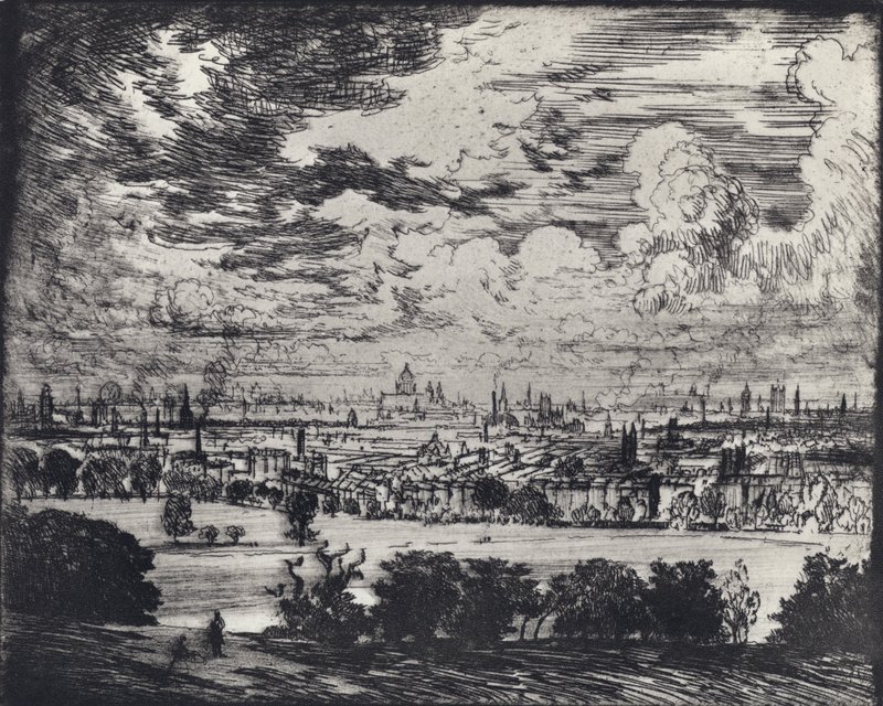 London, over Hampstead (litho) 作者 约瑟夫·佩内尔（之后）