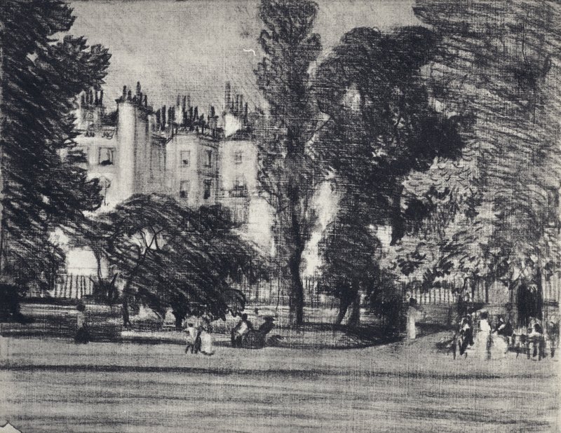 Park Lane, from the Park (litho) 作者 约瑟夫·佩内尔（之后）