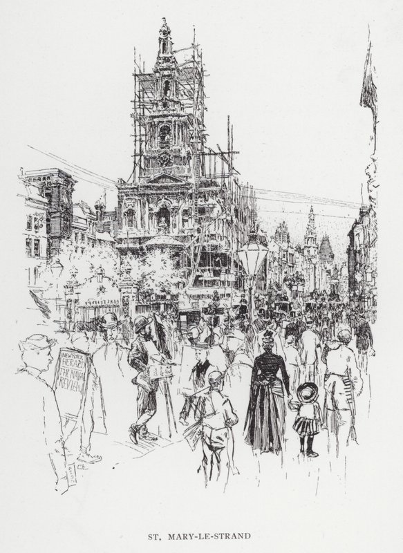 St Mary-le-Strand (litho) 作者 约瑟夫·佩内尔（之后）
