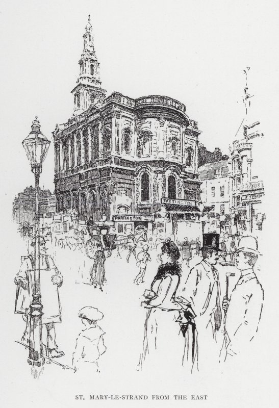 St Mary-le-Strand from the East (litho) 作者 约瑟夫·佩内尔（之后）