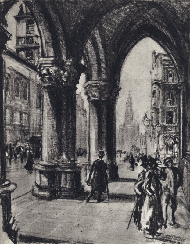Strand, from the Law Courts (litho) 作者 约瑟夫·佩内尔（之后）