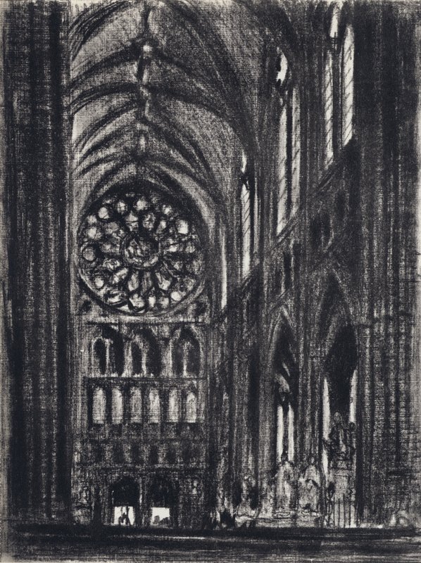 The Transept，威斯敏斯特（石版画） 作者 约瑟夫·佩内尔（之后）