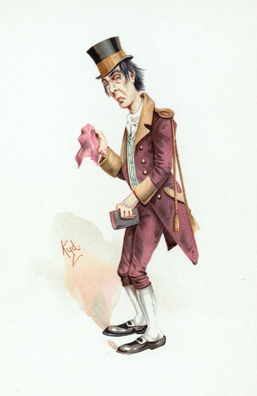 Job Trotter，插图来自&39;查尔斯狄更斯的人物素描&39;，1890年 作者 约瑟夫·克莱顿·克拉克
