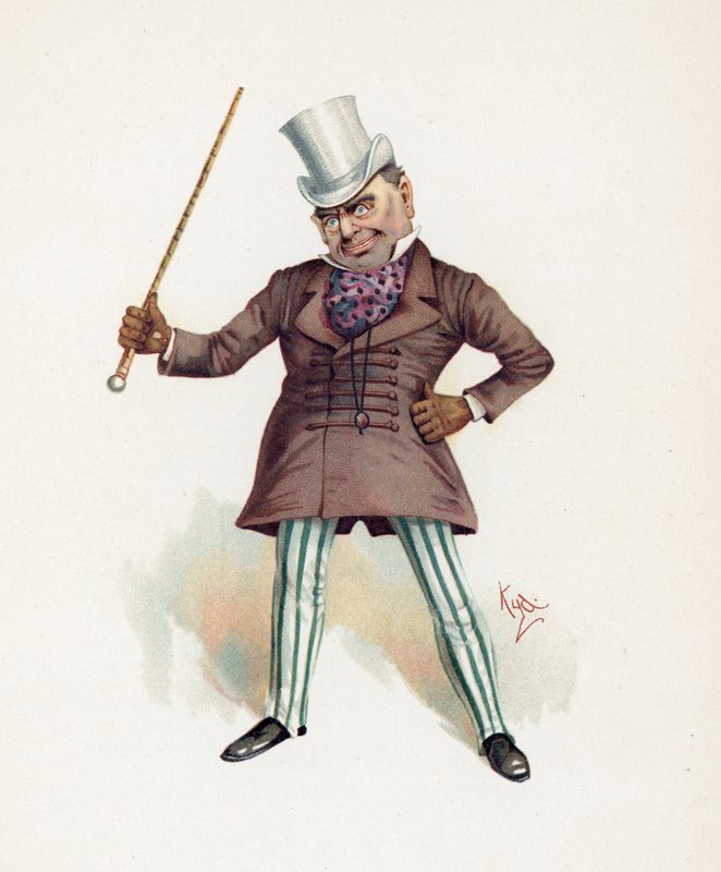 Major Bagstock，插图来自查尔斯狄更斯的“人物素描”，1890年 作者 约瑟夫·克莱顿·克拉克