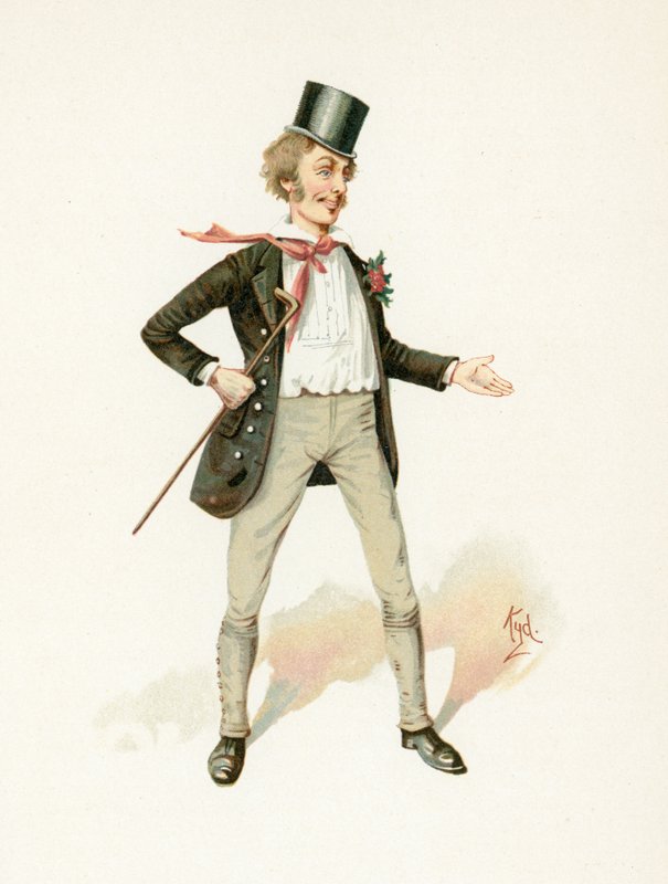 Mark Tapley，来自Charles Dickens的“人物素描”，1890年的插图 作者 约瑟夫·克莱顿·克拉克