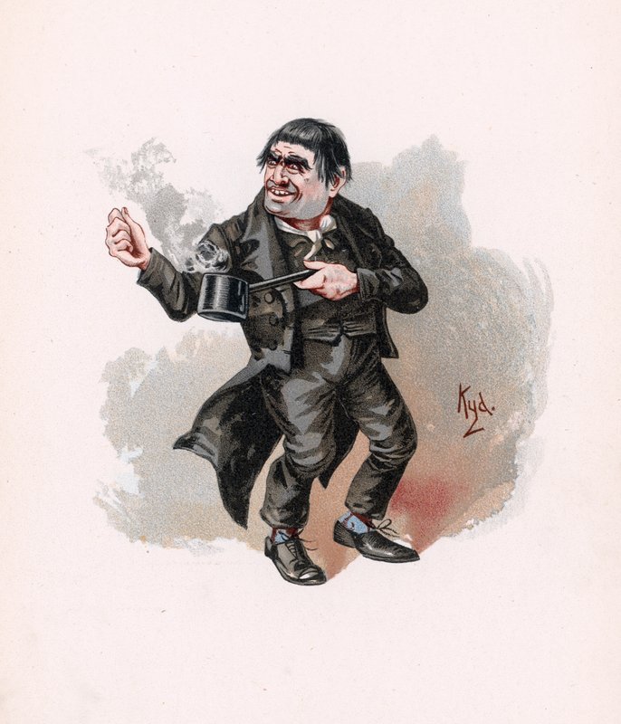 Quilp，插图来自“Charles Dickens的人物素描”，1890年 作者 约瑟夫·克莱顿·克拉克