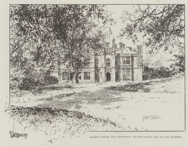 Dalmeny House，靠近爱丁堡，罗斯伯里勋爵的中洛锡安座位 作者 约瑟夫·霍兰·特林厄姆