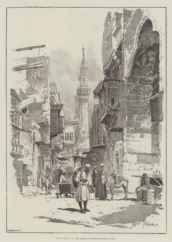 生活在埃及，Sharia-el-Aybar清真寺，开罗 作者 约瑟夫·霍兰·特林厄姆