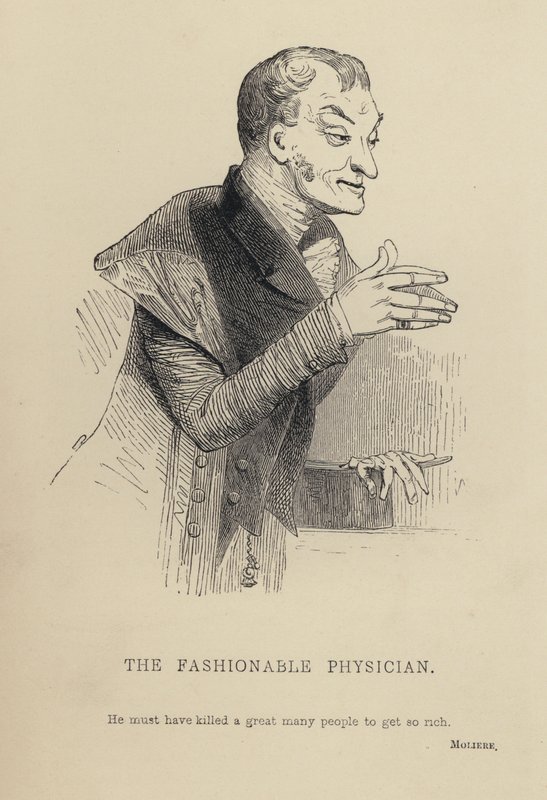 Kenny Meadows: The Fashionable Physician (engraving) 作者 约瑟夫·肯尼（后）梅多斯