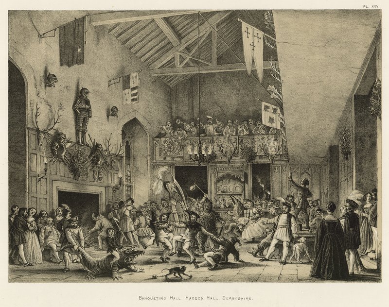 宴会厅，Haddon Hall，德比郡 作者 约瑟夫·纳什