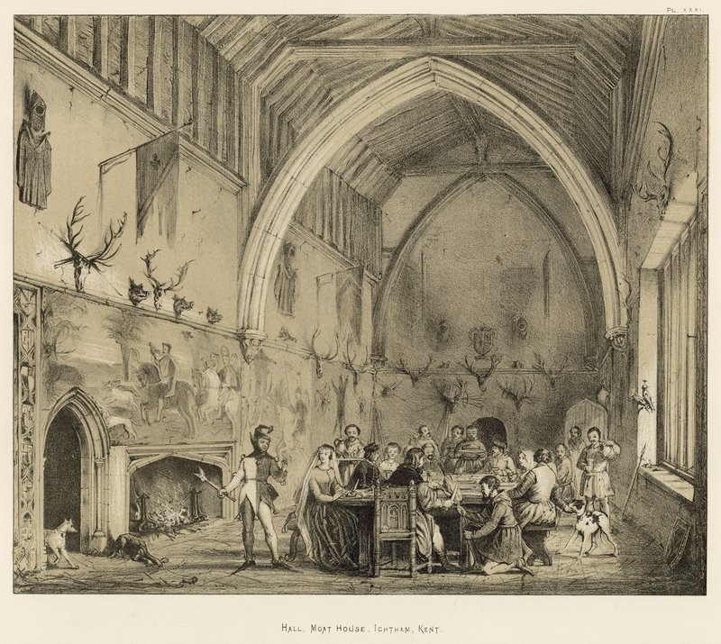 Hall，Moat House，Ightham，Kent 作者 约瑟夫·纳什