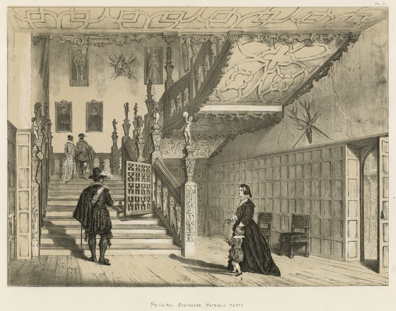 Principal Staircase，Hatfield，Herts 作者 约瑟夫·纳什