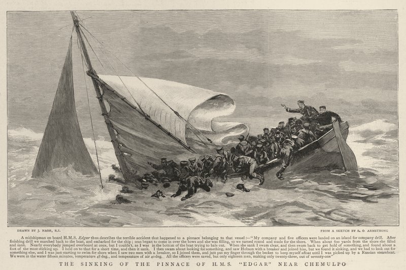 在Chemulpo附近沉没的HMS Edgar Pinnace 作者 约瑟夫·纳什