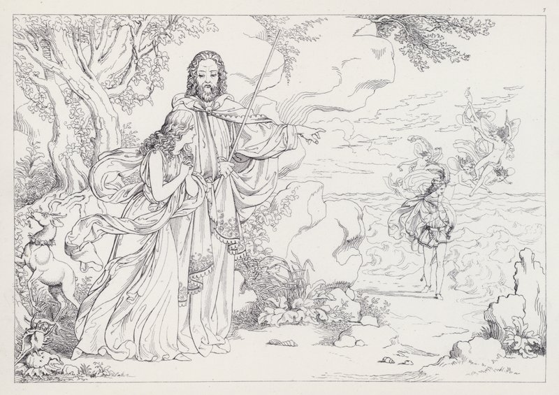 莎士比亚暴风雨，第一幕，场景2 作者 约瑟夫·诺埃尔·佩顿之后