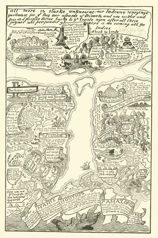 红色 + 黑色的浑浊亚马逊地图（雕刻） 作者 约瑟夫·拉迪亚德（后）吉卜林
