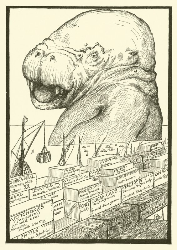 从海里出来的动物（版画） 作者 约瑟夫·拉迪亚德（后）吉卜林