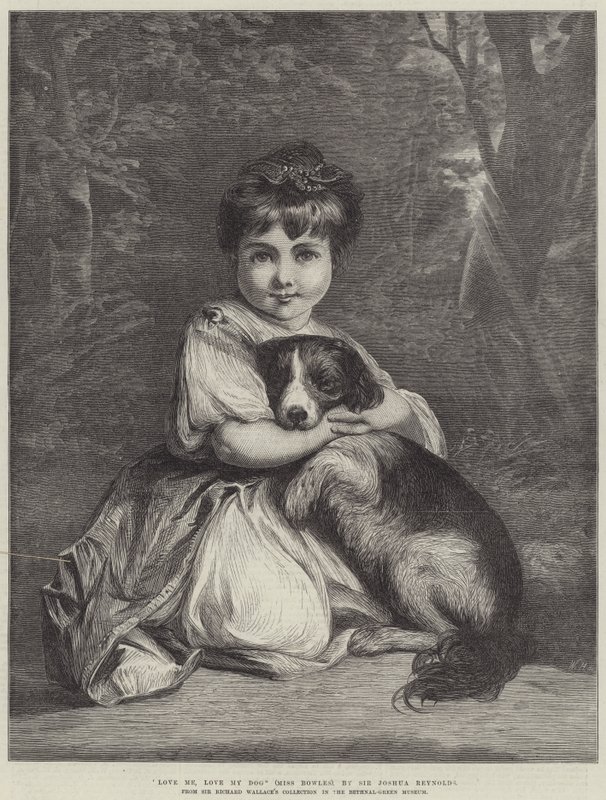 爱我，爱我的狗，鲍尔斯小姐 作者 约书亚·雷诺兹（Joshua Reynolds）