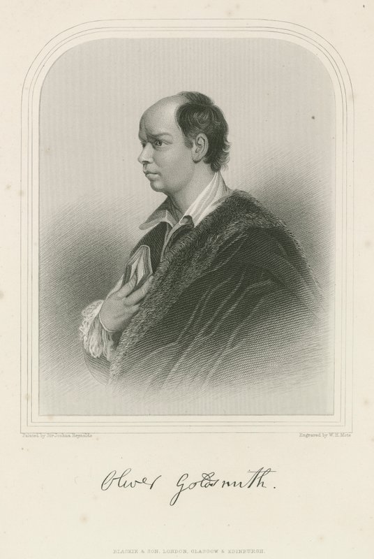 Oliver Goldsmith，英国 - 爱尔兰作家 作者 约书亚·雷诺兹（Joshua Reynolds）