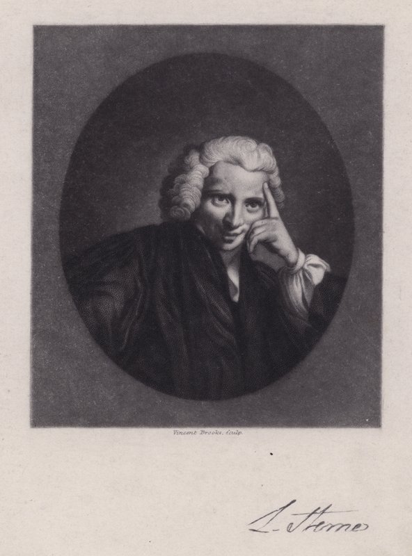 劳伦斯·斯特恩（Laurence Sterne），爱尔兰作家和牧师，《崔斯特瑞姆·香迪》（Tristram Shandy）的作者（版画） 作者 约书亚（之后）雷诺兹