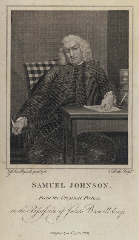Samuel Johnson, English writer and lexicographer (engraving) 作者 约书亚（之后）雷诺兹