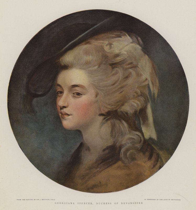 德文郡公爵夫人乔治亚娜斯宾塞（chromolitho） 作者 约书亚·雷诺兹（Joshua Reynolds）