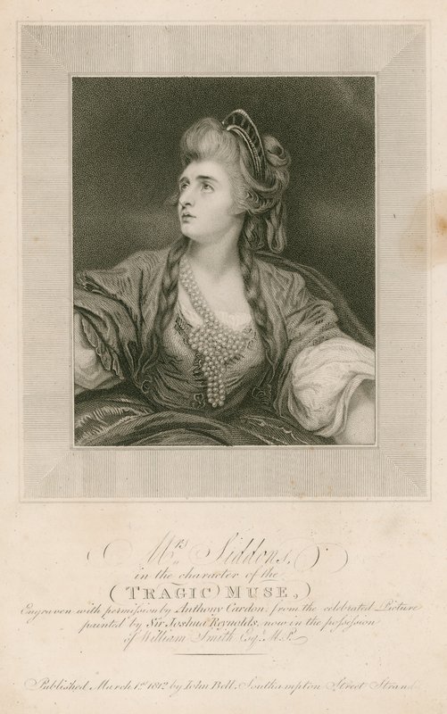 女演员莎拉西登女士，在悲剧缪斯的角色 作者 约书亚·雷诺兹（Joshua Reynolds）