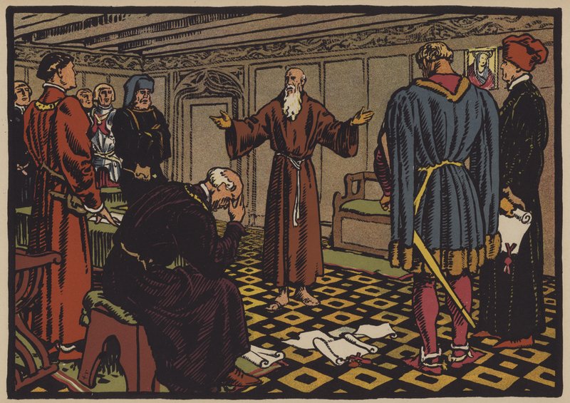 隐士Niklaus von Flue和斯坦斯条约，1481年 作者 朱尔斯·库瓦西耶（Jules Courvoisier）