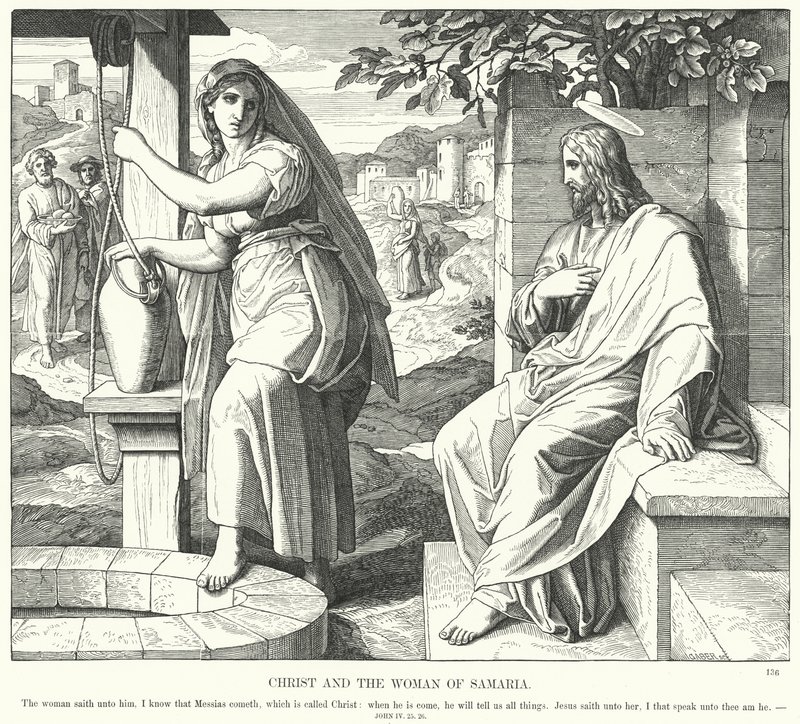Christ and the Woman of Samaria (engraving) 作者 朱利叶斯（后）施诺尔·冯·卡洛斯菲尔德