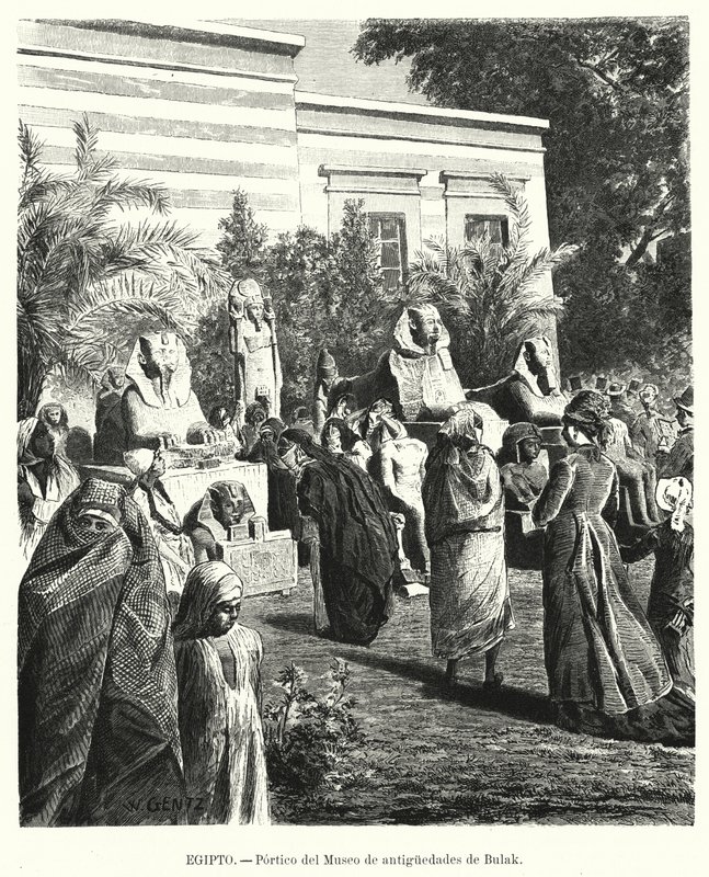 Portico of the Egyptian Museum of Antiquities, Bulaq, Cairo, Egypt (litho) 作者 卡尔·威廉·根茨