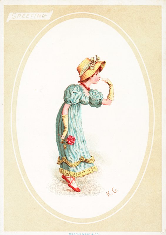 问候卡（chromolitho） 作者 凯特·格林威（Kate Greenaway）