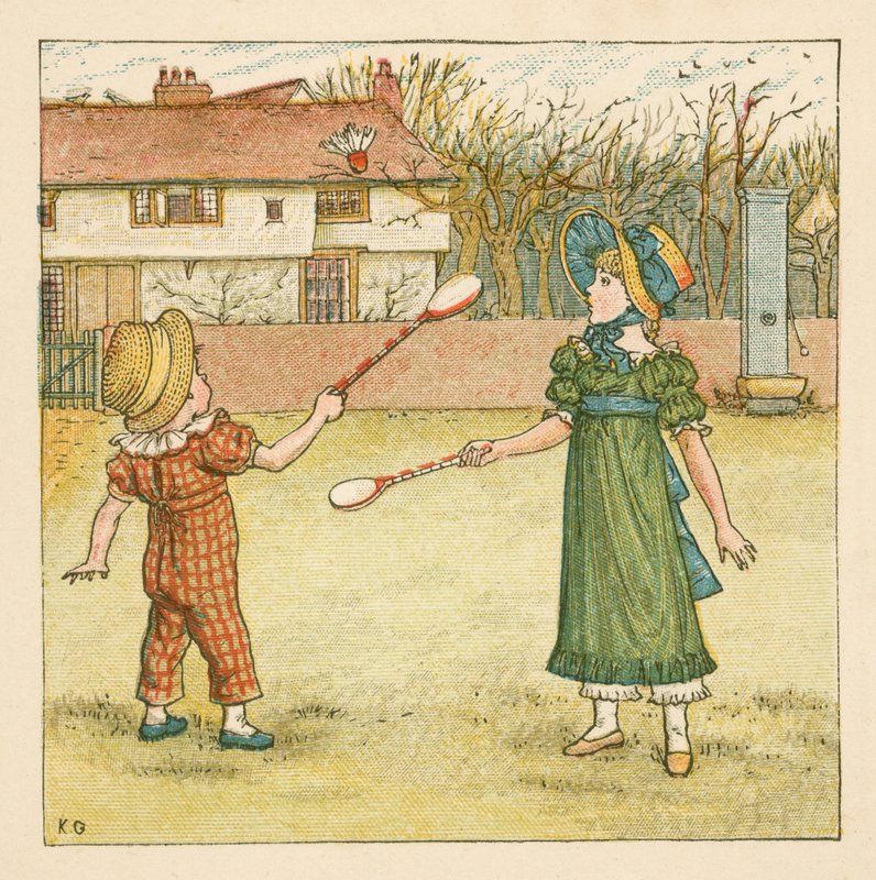 踢毽子 作者 凯特·格林威（Kate Greenaway）