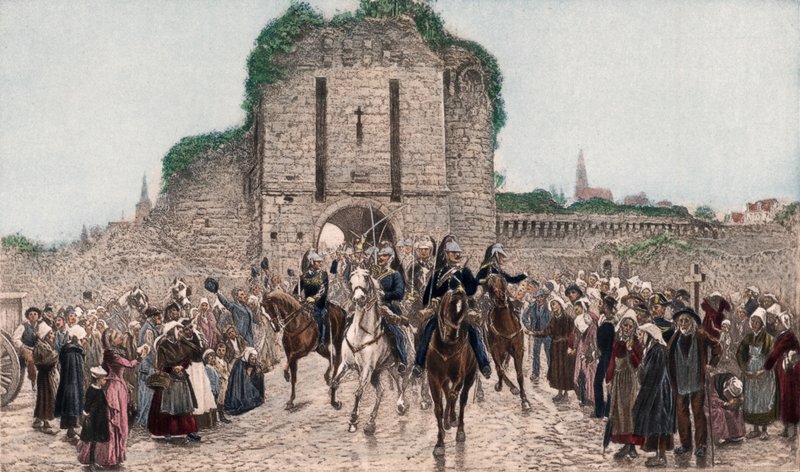Cavalry Leaving a Breton City (colour photogravure) 作者 巴特勒夫人