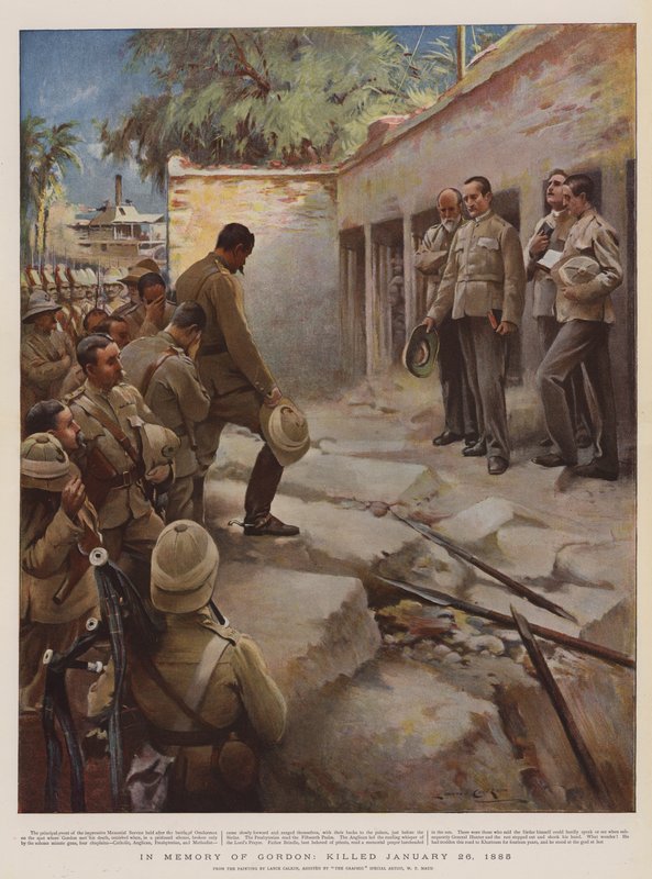 纪念戈登，1885年1月26日被杀（chromolitho） 作者 兰斯·卡尔金