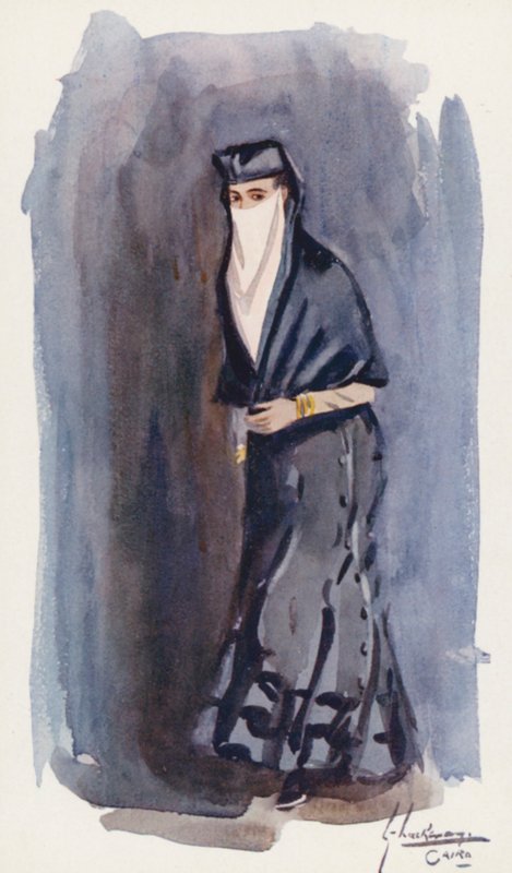 埃及人民：埃及妇女、中产阶级、霍尔马（彩色石版画） 作者 兰斯·萨克雷