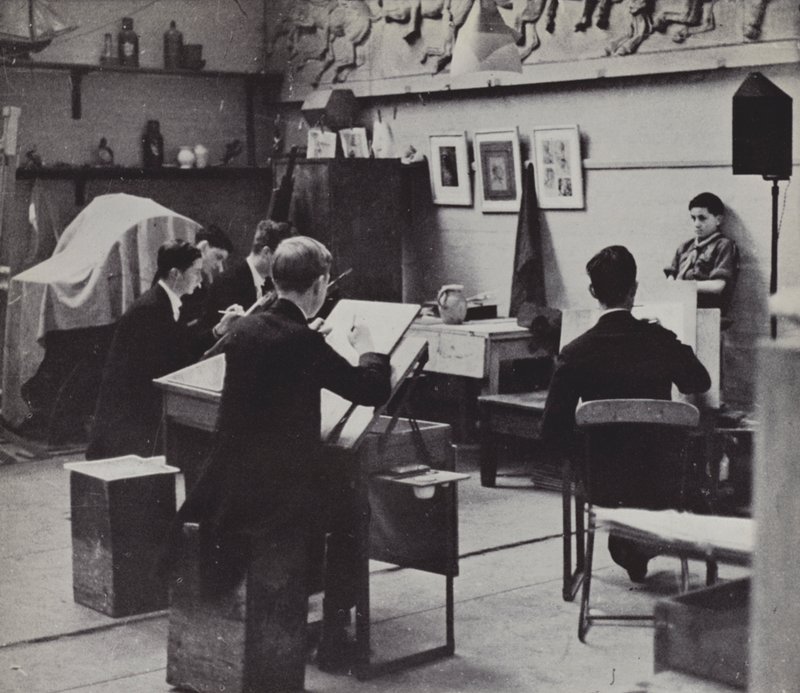 伊顿公学绘画学校（黑白照片） 作者 拉斯洛·莫霍利·纳吉（Laszlo Moholy Nagy）