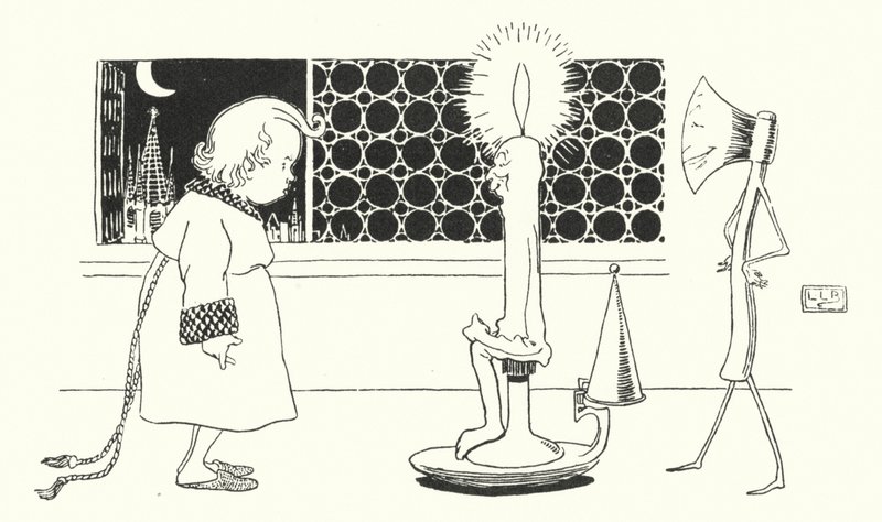 蜡烛来了，照亮你的床（雕刻）。 作者 伦纳德·莱斯利·布鲁克