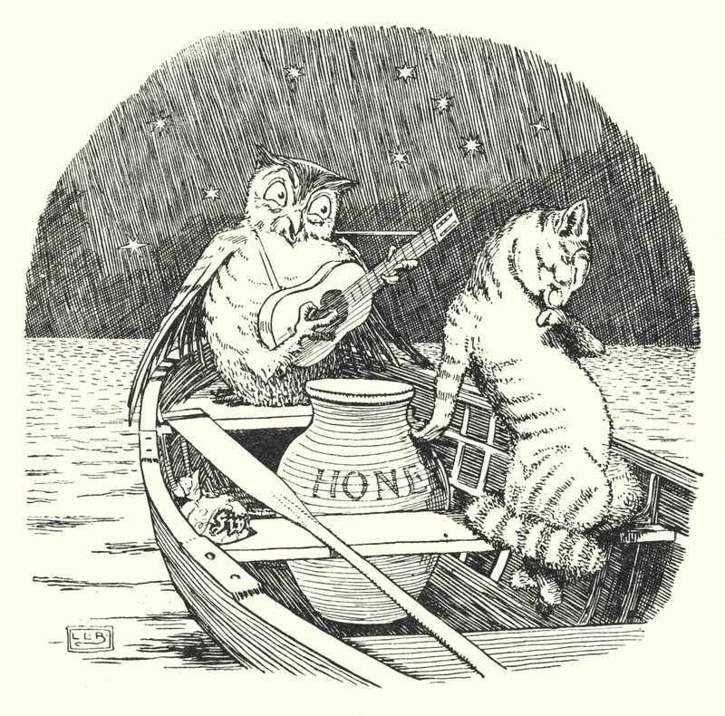 猫头鹰与小猫》（石版画 作者 伦纳德·莱斯利·布鲁克