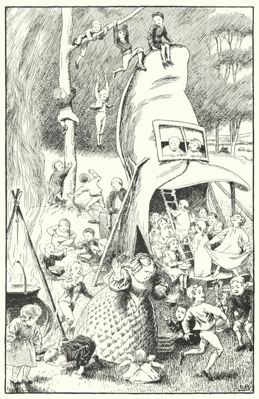 有一个住在秀场的老妇人（雕刻）。 作者 伦纳德·莱斯利·布鲁克